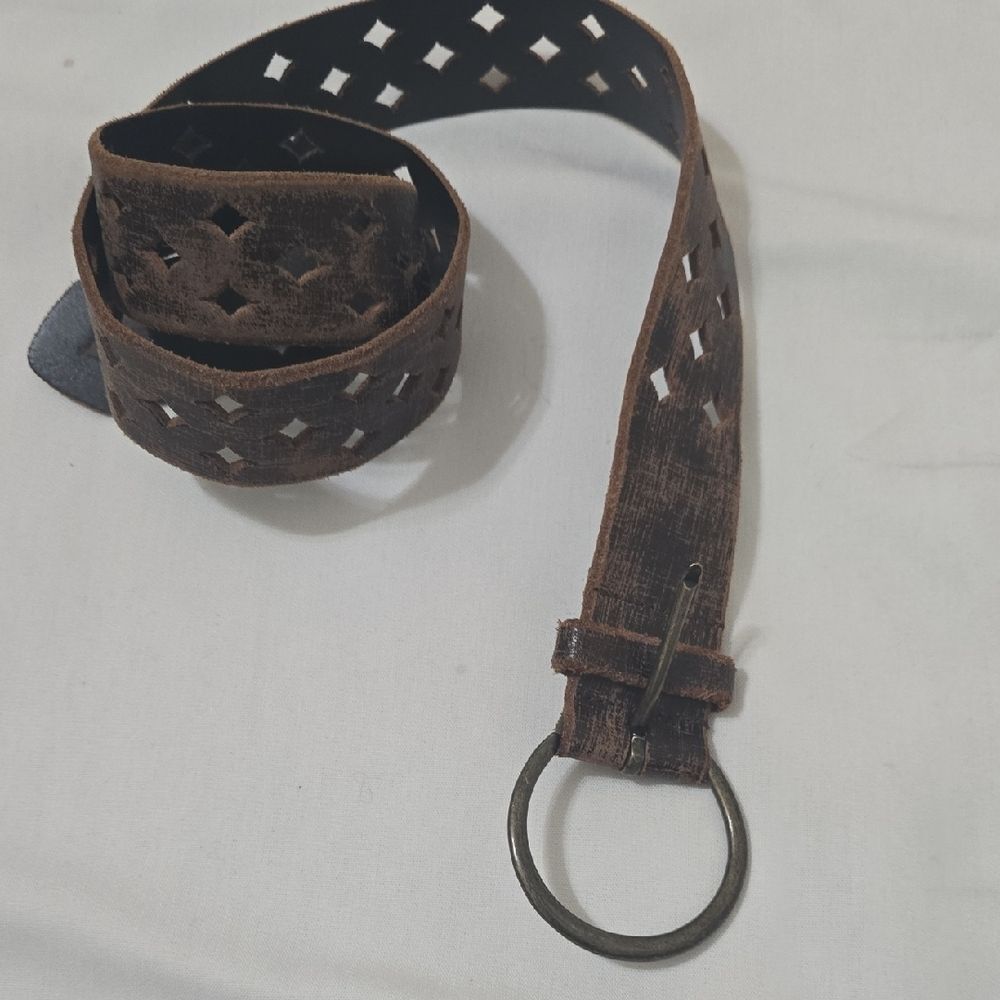 Absolutely Fresh Dark Brown Perforated Leather Belt